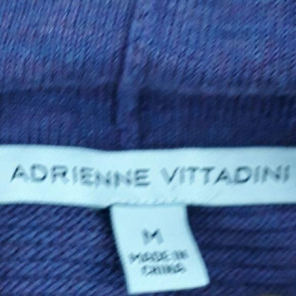 Adrienne Vittadini Knit Cowl Neck Tunic Mini Sweater Dress Purple‎ Non Itch Sz M - Picture 3 of 12